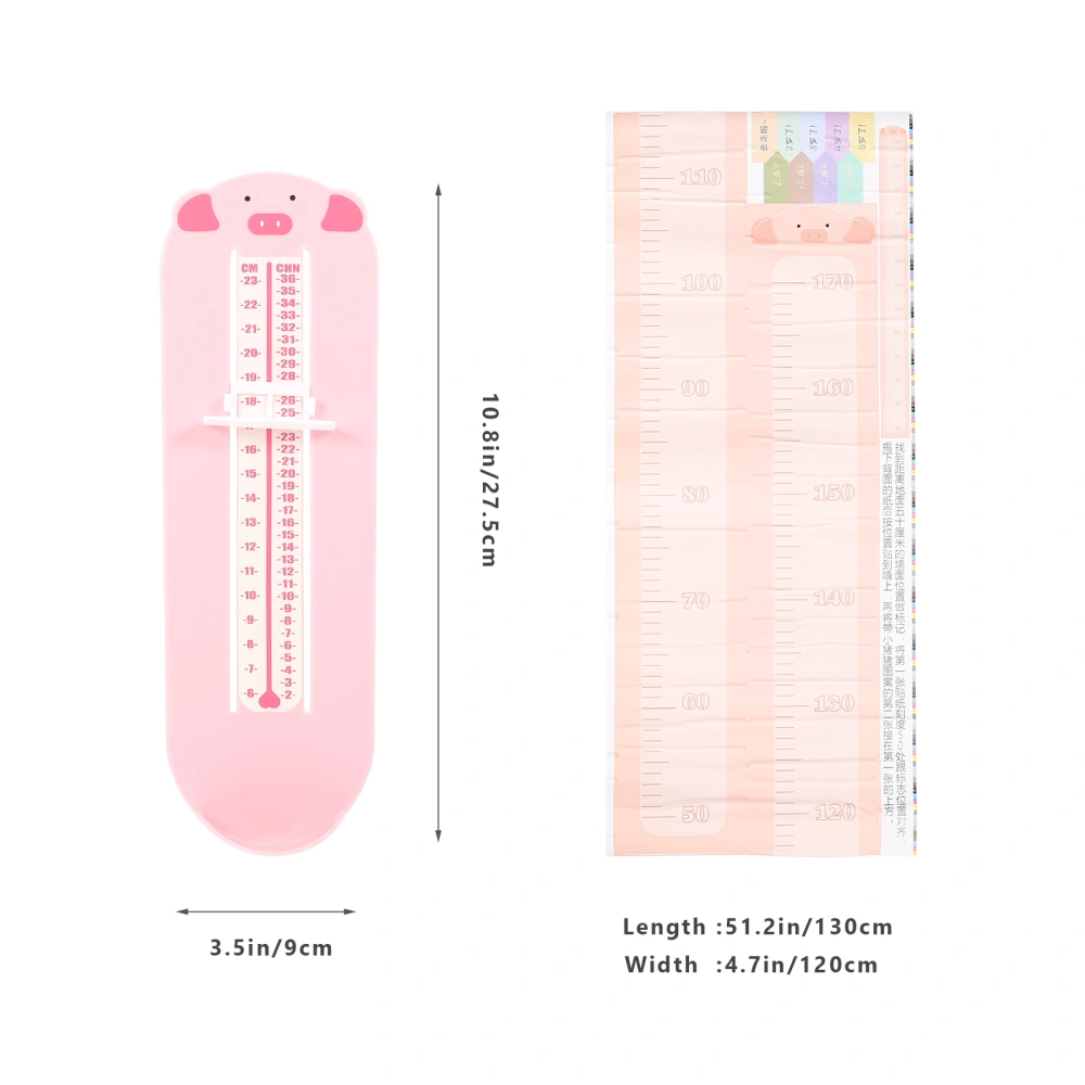 1 Set  Infant Foot And Height Measuring Device Kids Shoe Sizer Kids Height Measuring Sticker Shoe Sizer Gauge Tool