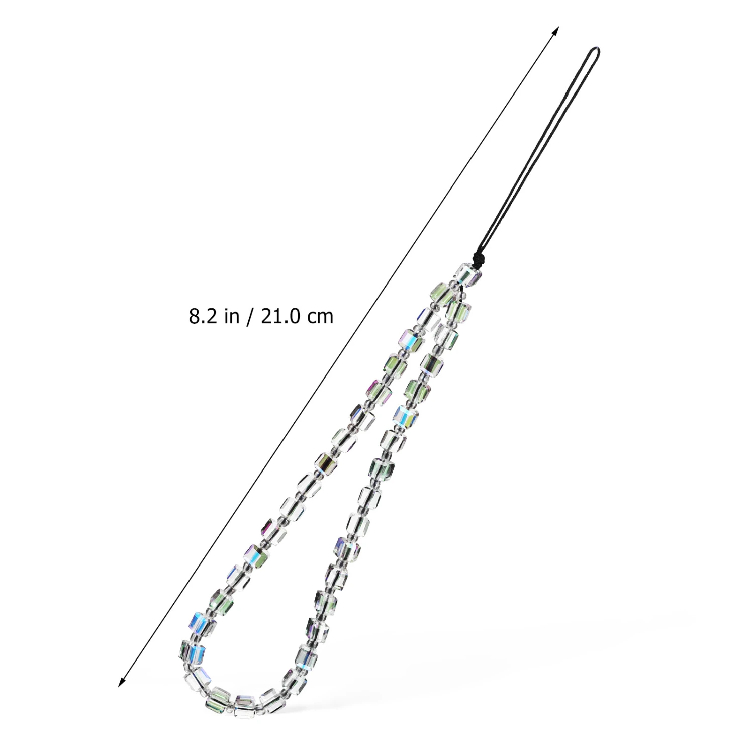 2Pcs Mobile Phone Chain Crystal Beads Anti-lost Phone Wrist Strap Cellphone Accessories