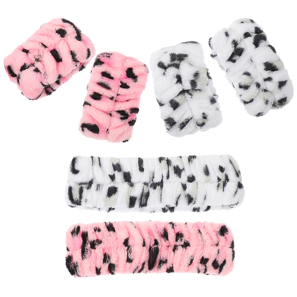 2 Sets Spa Headband Wrist Band Women Makeup Headband Fabric Headband for Washing Face