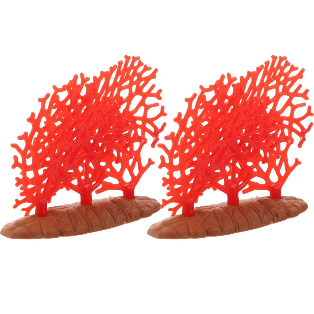 2pcs Simulation Coral Model Realistic Artificial Coral Decor Household Coral Ornament