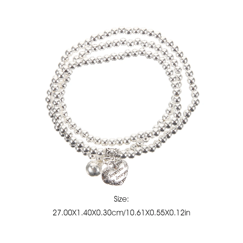 Multi-layer Silver Bead Bracelet Exquisite Silver Beaded Bracelet Charm Women Gift Option