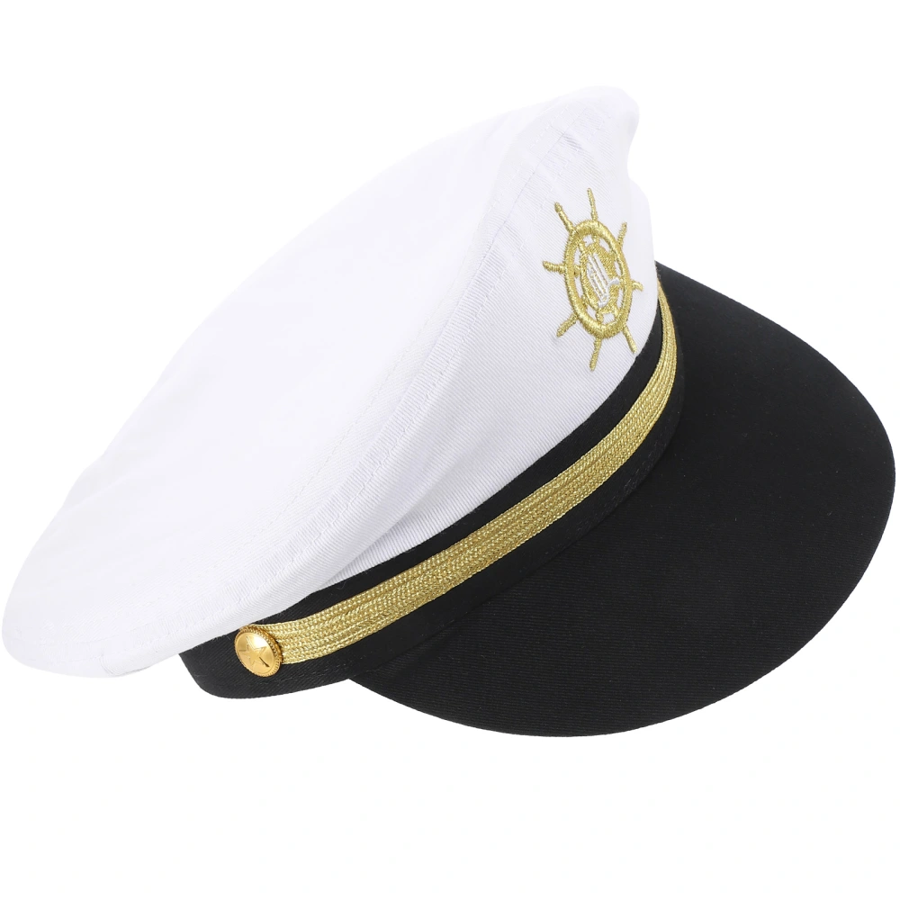 Captain Hat Embroidery Sailor Costume Cap Hat for Women Men Captain Cosplay Supplies