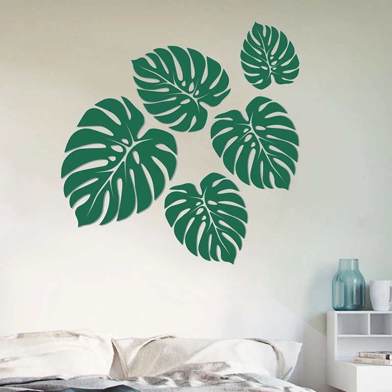 1 Sheet Entryway Tropical Leaves Decal Monstera Wall Decal Background Sticker