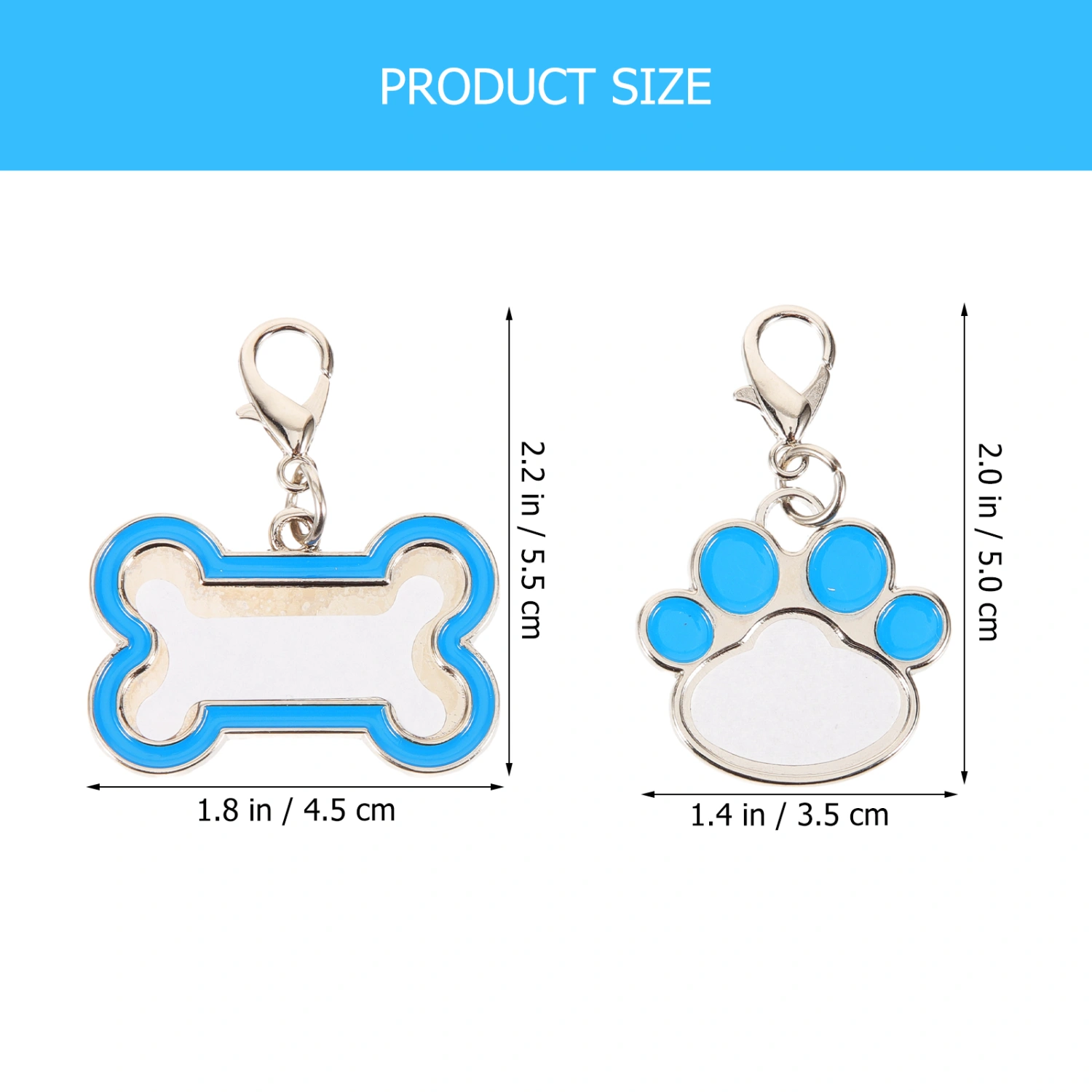 2pcs Sublimation Blank Dog Tags Heat Transfer Pet Tags Pendent Blank Craft Pet Tags
