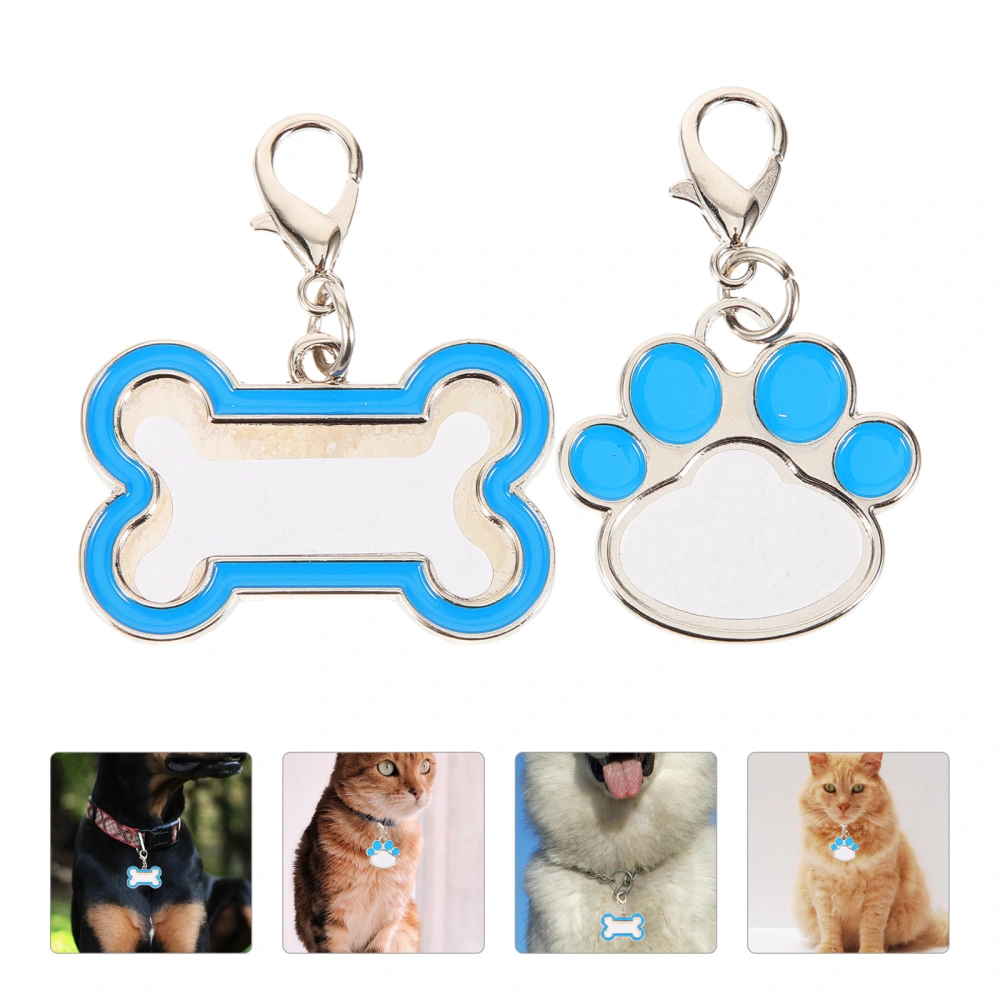 2pcs Sublimation Blank Dog Tags Heat Transfer Pet Tags Pendent Blank Craft Pet Tags