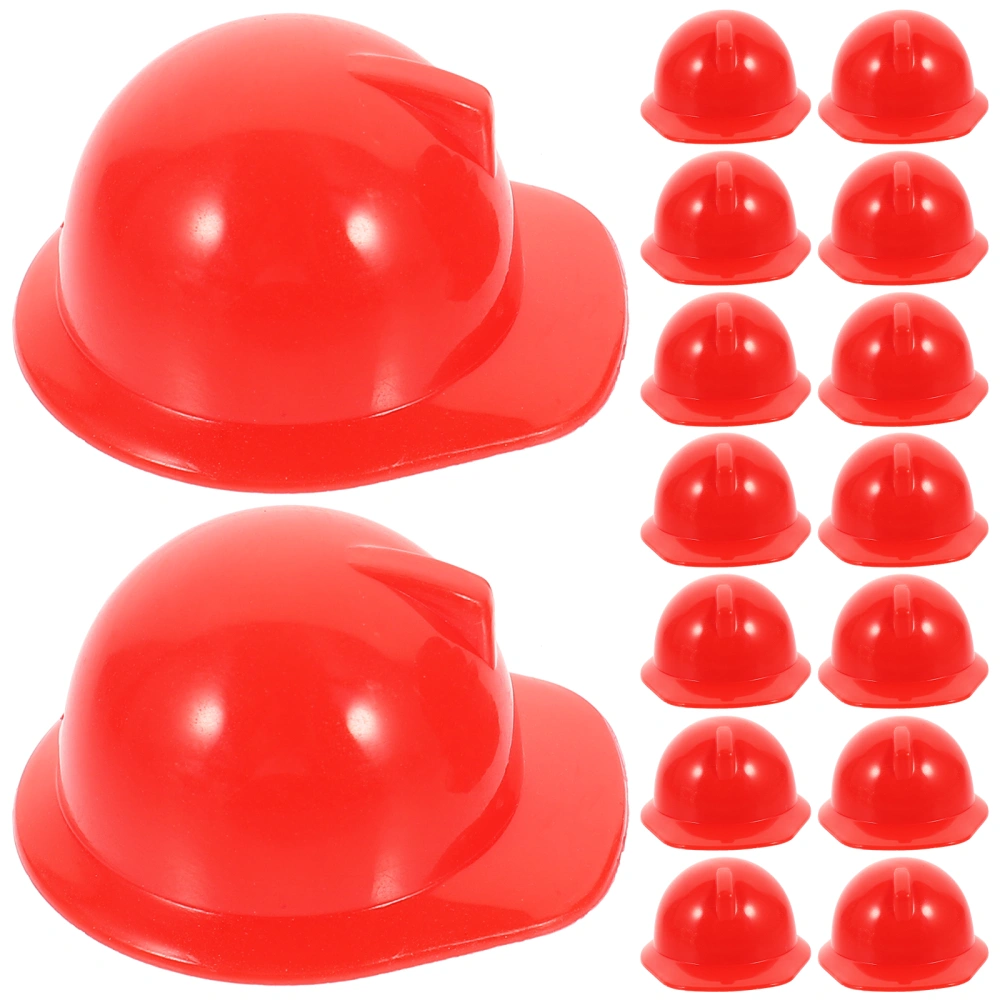 10Pcs Mini Construction Hat Plastic Mini Construction Cap Doll Dress Up Play Supplies