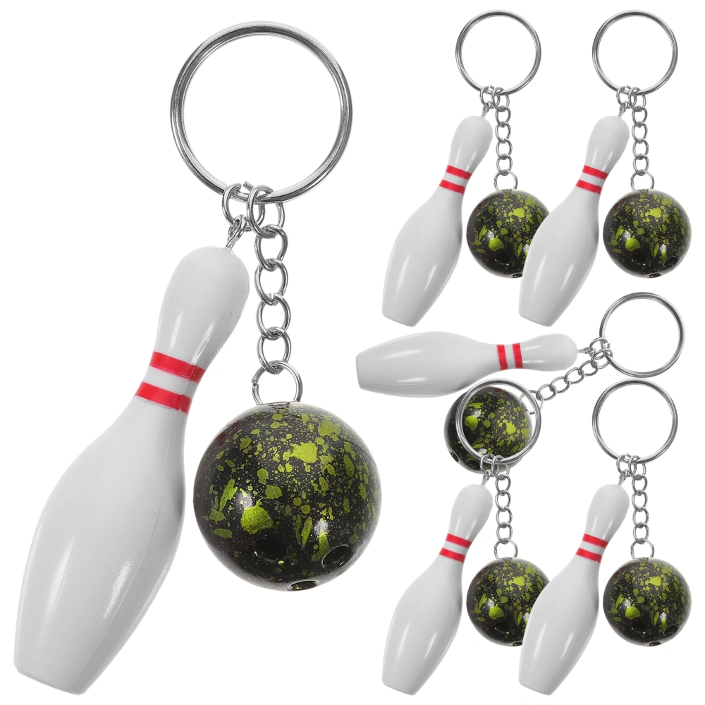 6pcs Bowling Pin Keychain Bowling Ball And Pin Keychain Bowling Gifts for Kids and Adults