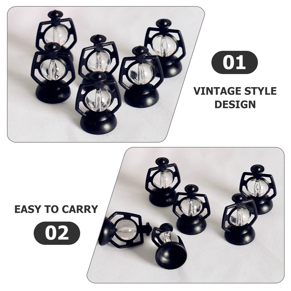 6Pcs Retro Small Kerosene Lamp Shaped Decor Vintage Xmas Hanging Kerosene Light Adornment