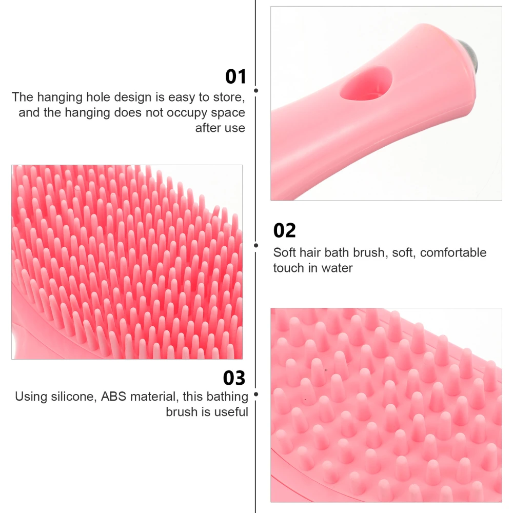 Silicone Body Scrubber Long Handle Back Scrubber Silicone Body Bathing Brush for Shower