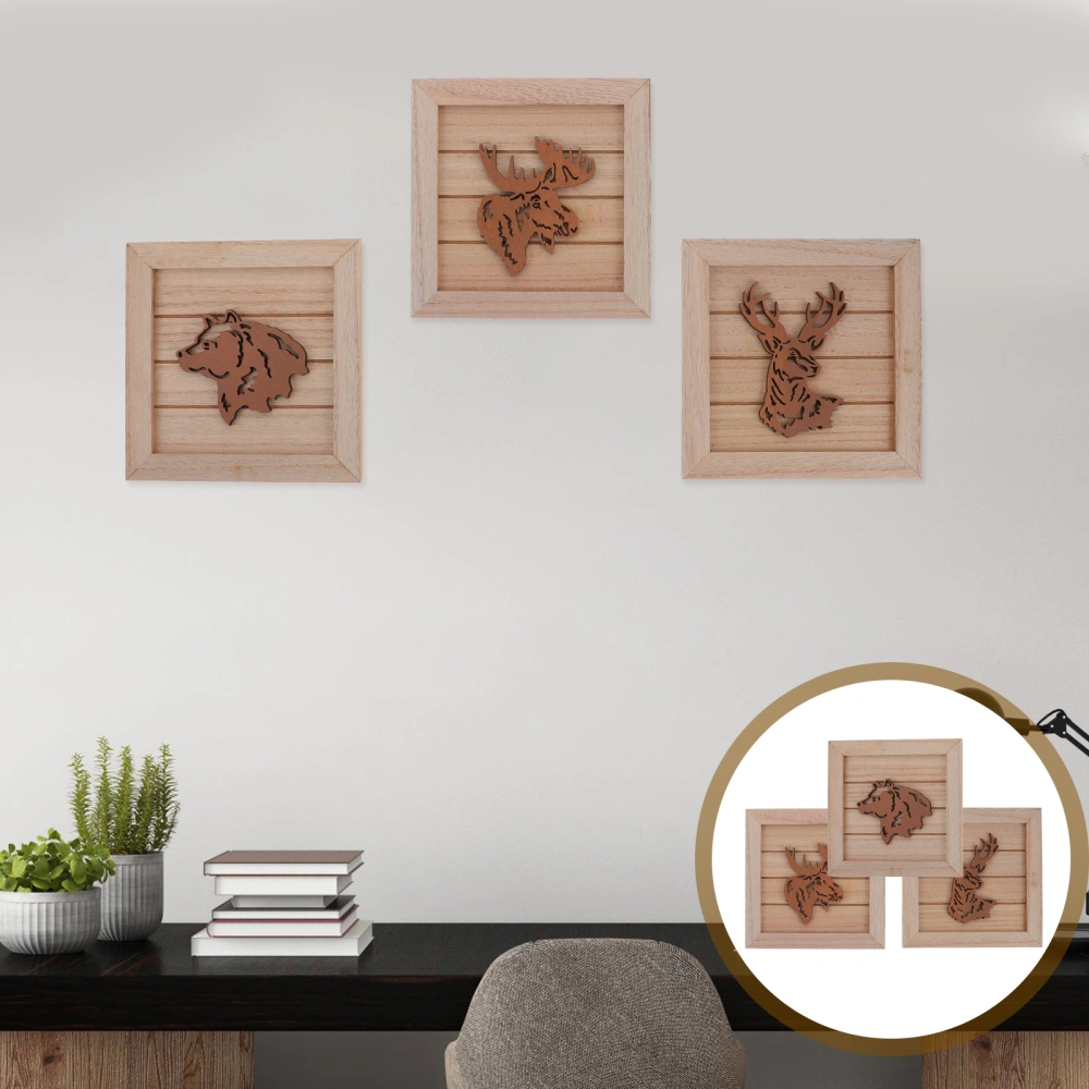 3pcs Wall Decor Farmhouse Home Wall Decor Wood Picture Frame Wall Ornaments