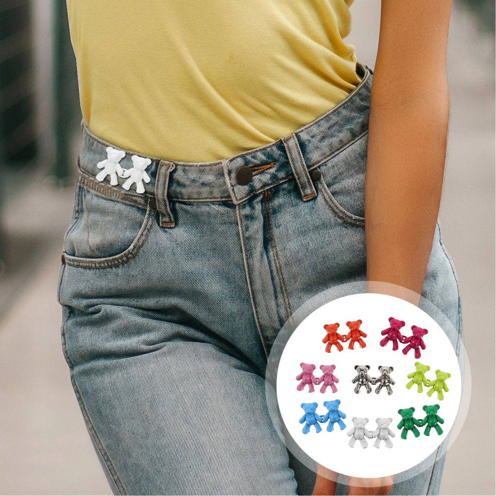 8 Pairs of Pants Buttons Jeans Button Tightener Adjustable Waist Buckles Waist Tightener