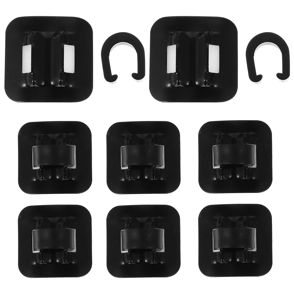 8 Sets of Cable Clip Derailleur Cable Clamp Alloy Cable Buckle Hose Guide with Adhesive Seat