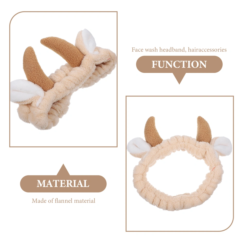 Decorative Headband Face Washing Headband Cattle Horn Headband Women Stretch Headband