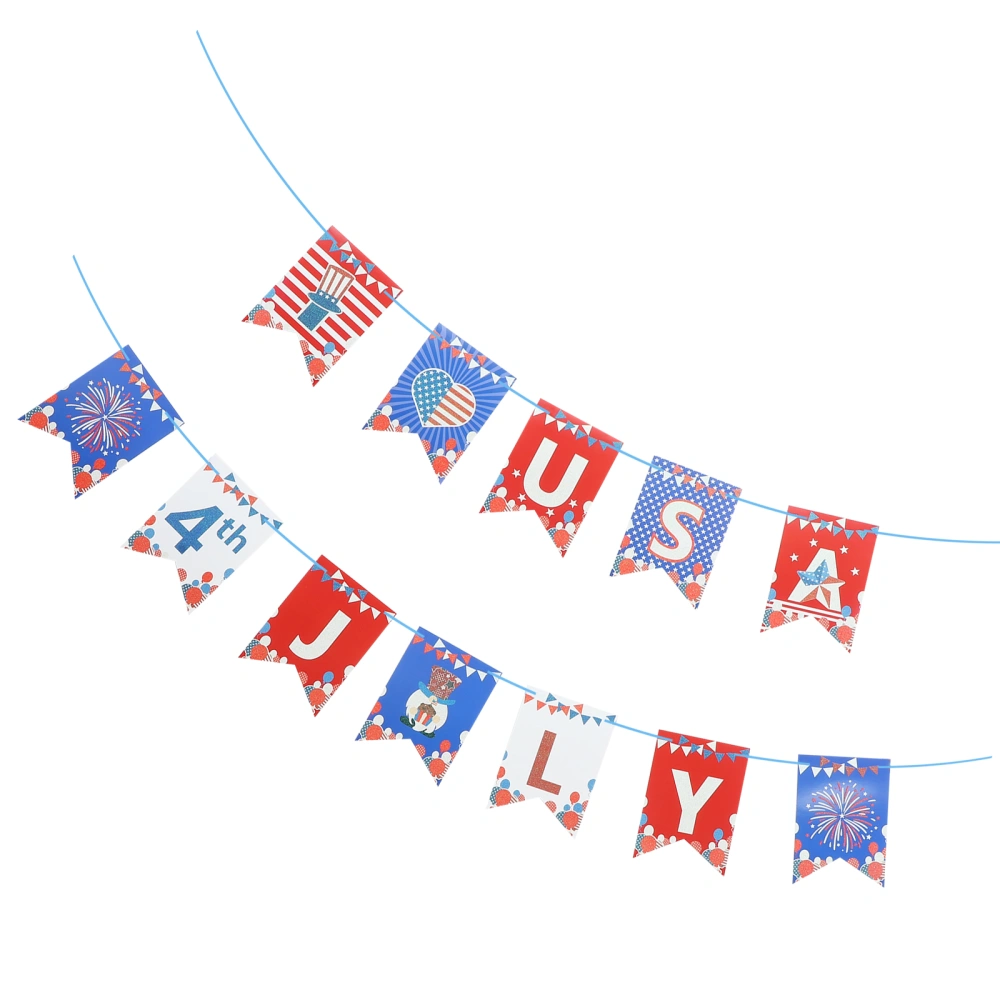 1 Set 4th Of July Party Ornament Banner 4th Of July Decorative Banner Party Hanging Ornament