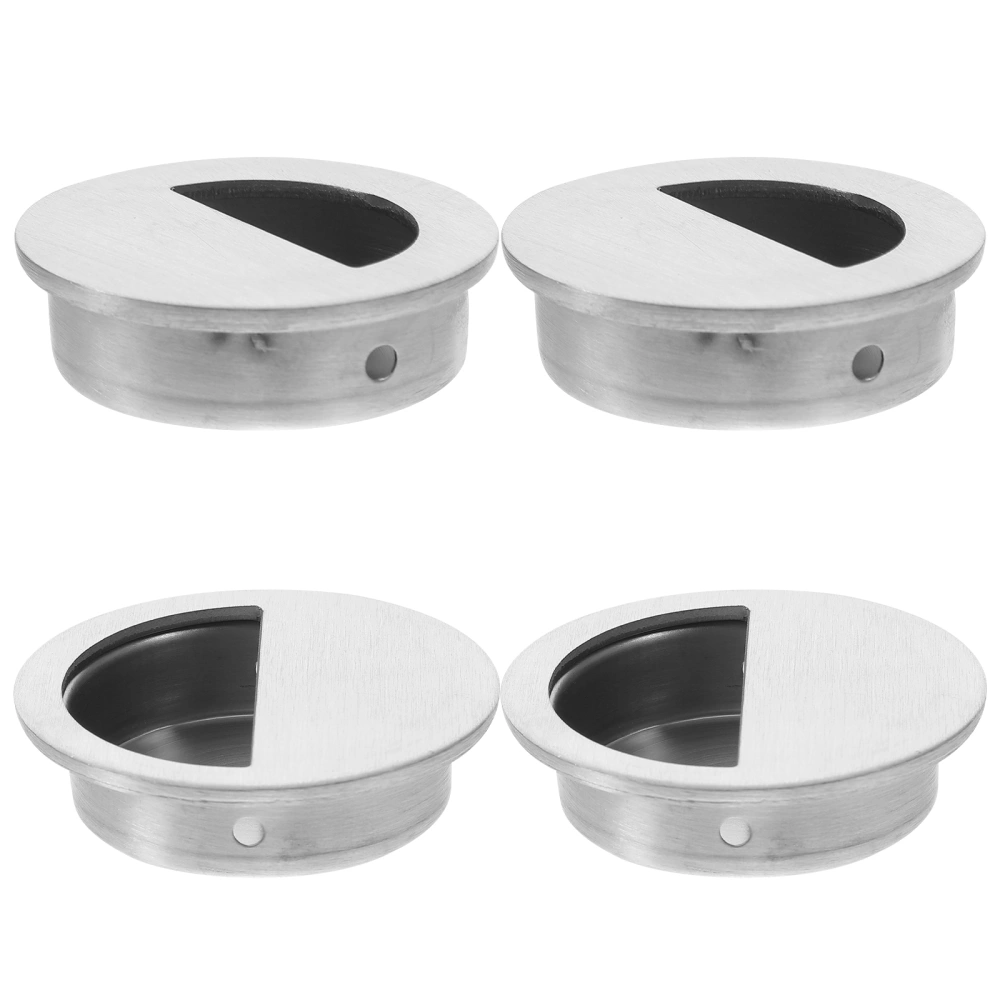 4pcs Recessed Door Pull Pocket Door Handles Cabinet Door Knobs Bathroom Cabinet Pulls