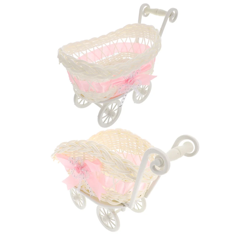 2pcs Cart Design Storage Basket Candy Holder Baby Shower Wedding Party Gift Holder