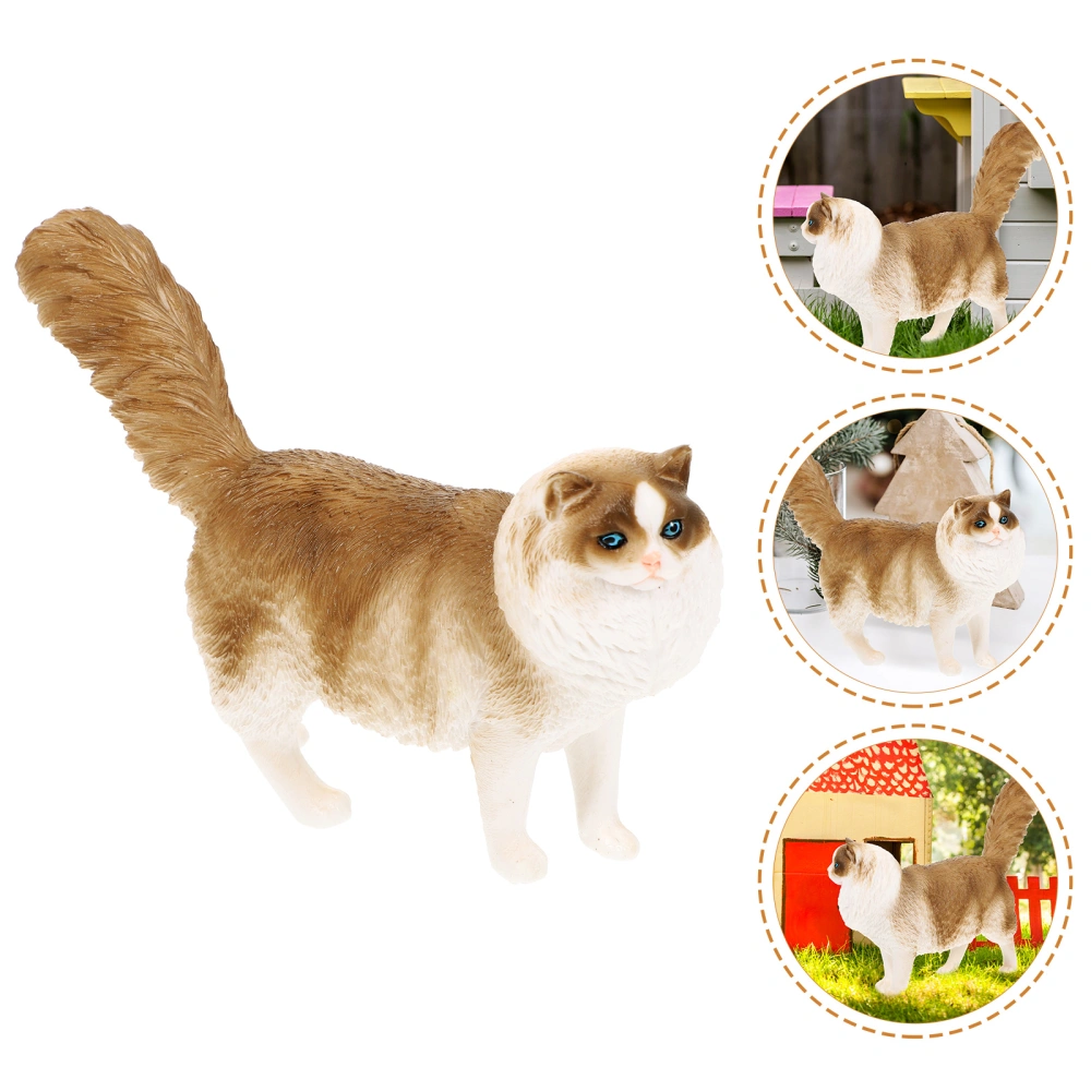 Artificial Cute Cat Figurine Ornament Desktop Car Statue Decoration Lifelike Cat Decoration