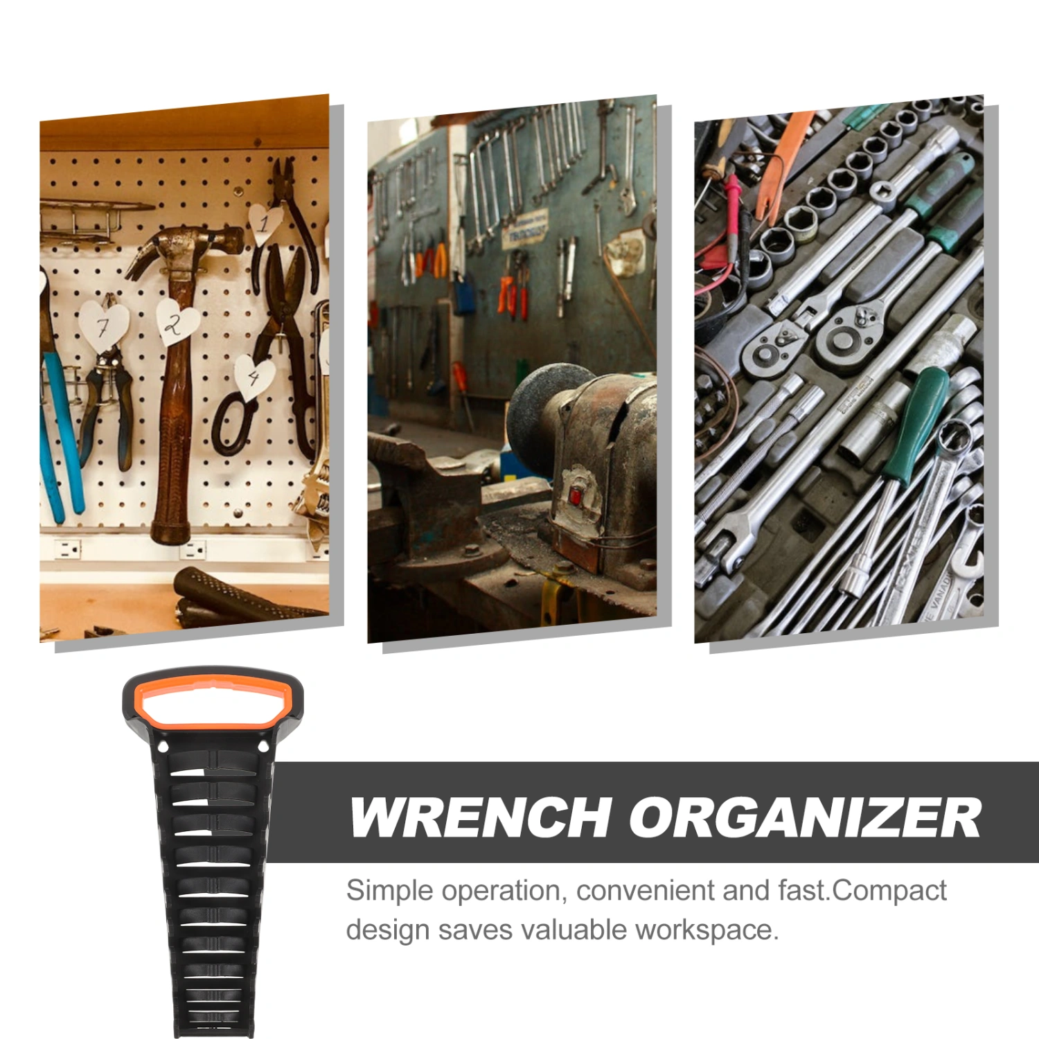 Wrench Organizer Wrench Rack Tool Tray Multiple Slots Wrench Holder Tool Box Wrench Holder
