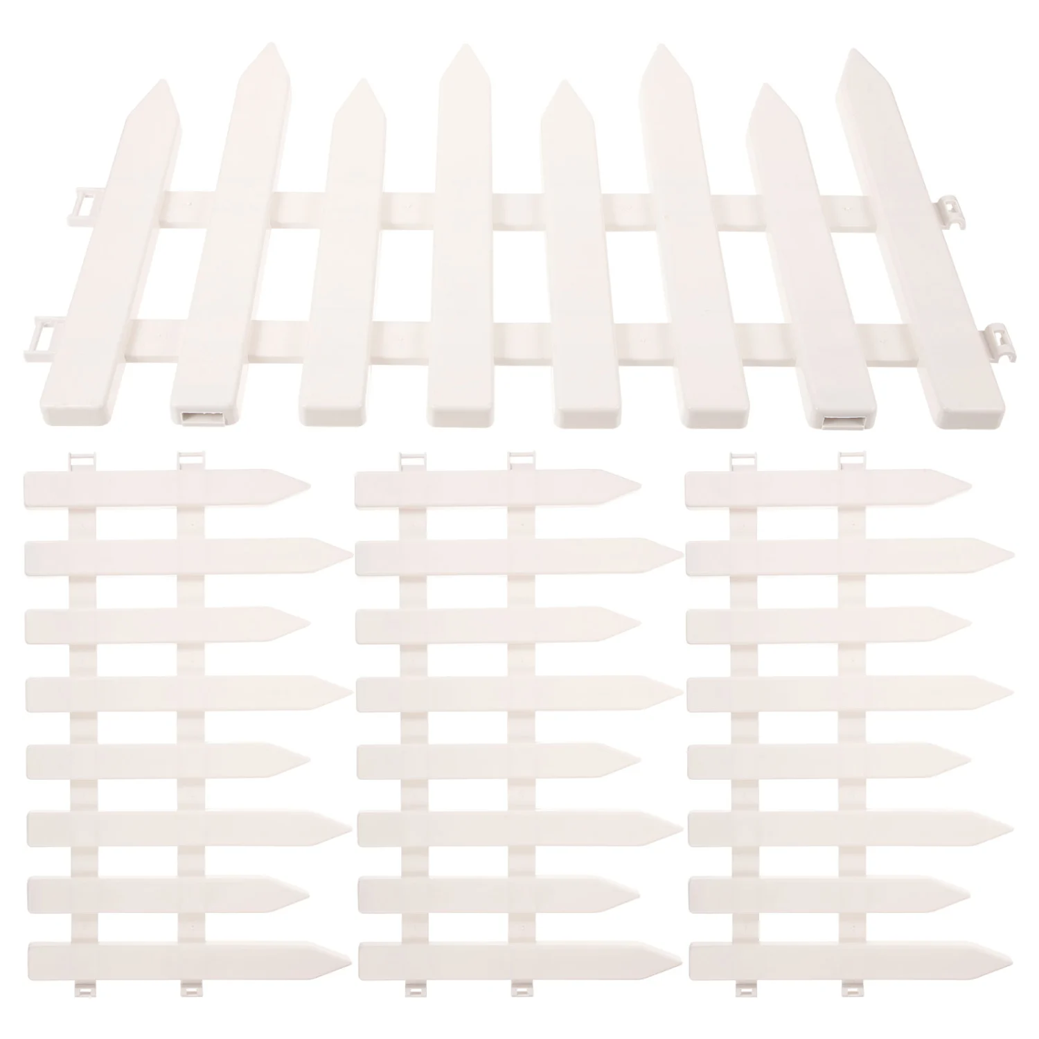 4 pcs Garden Fence Lawn Fence Border Decorative Picket Fence Border Yard Plastic Fence