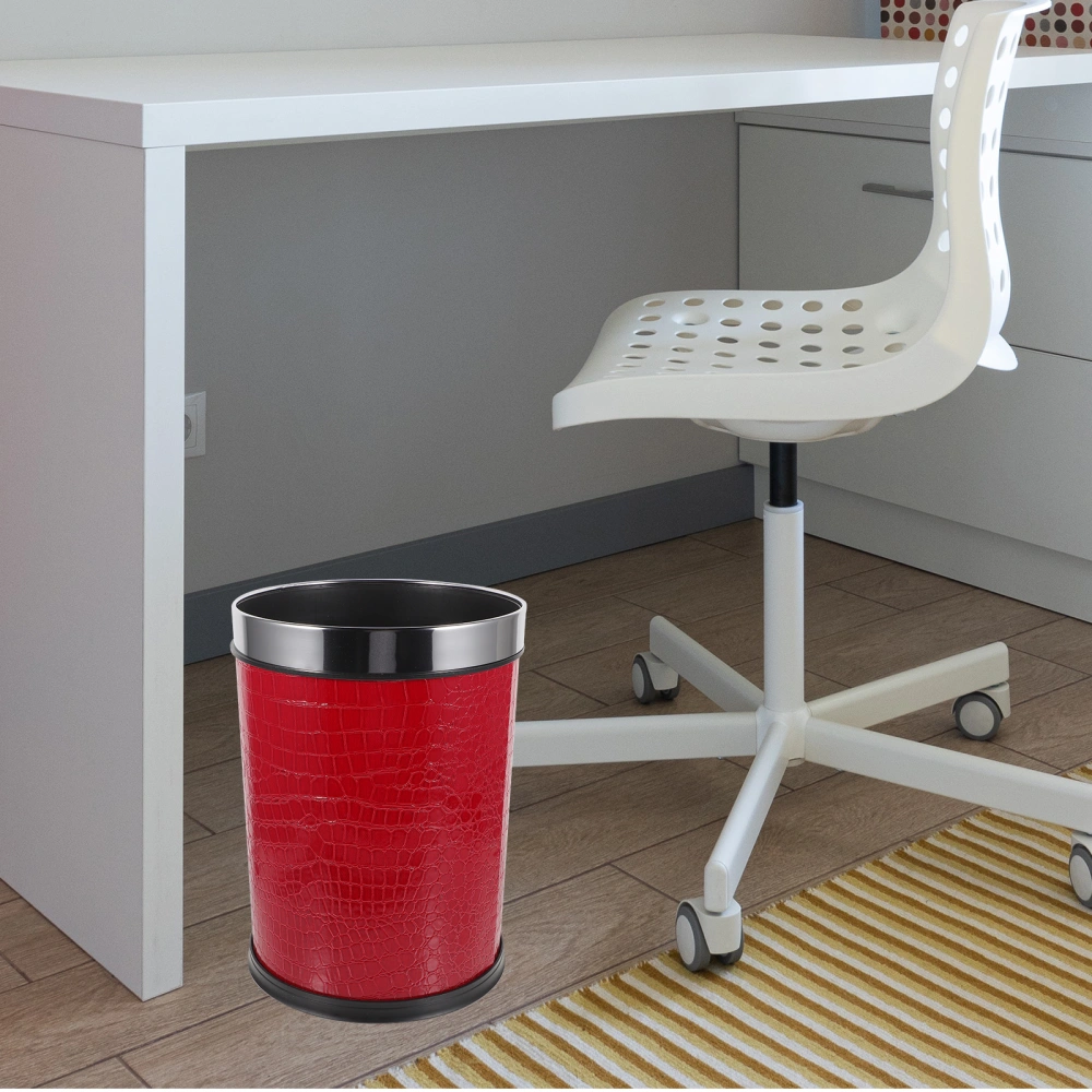 Trash Can Bedroom Waste Container Large Capacity Garbage Can Trash Bin for Office Hotel(12L)