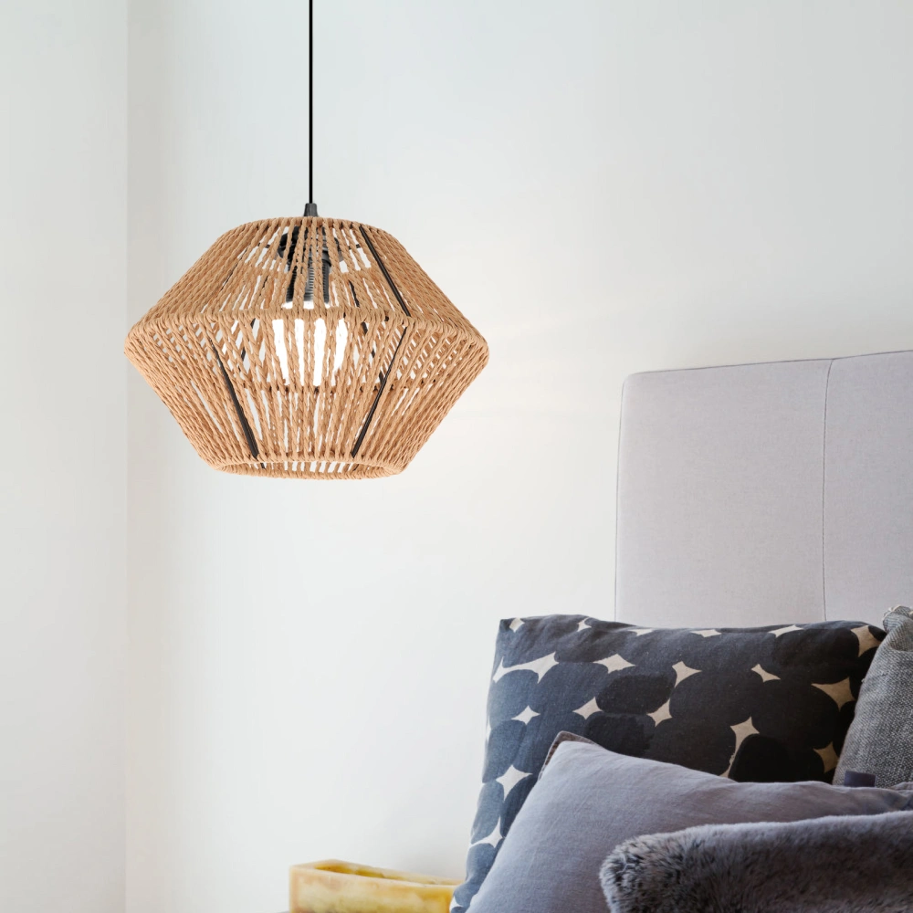 Weaving Lampshade Pendant Lamp Shade Chandelier Shade Rustic Rattan Lamp Shade for Home Hotel