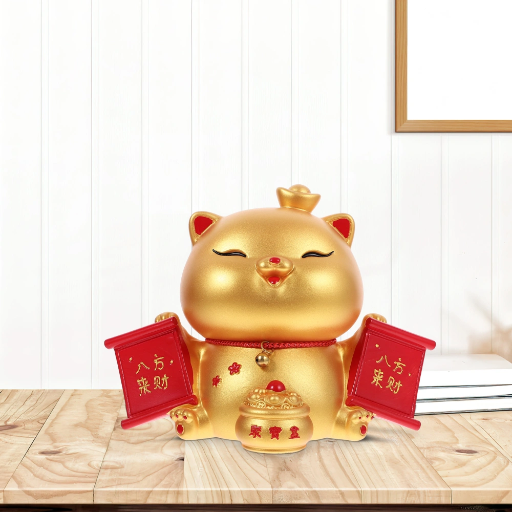 Decorative Fortune Cat Piggy Bank Cartoon Coins Container Home Piggy Bank