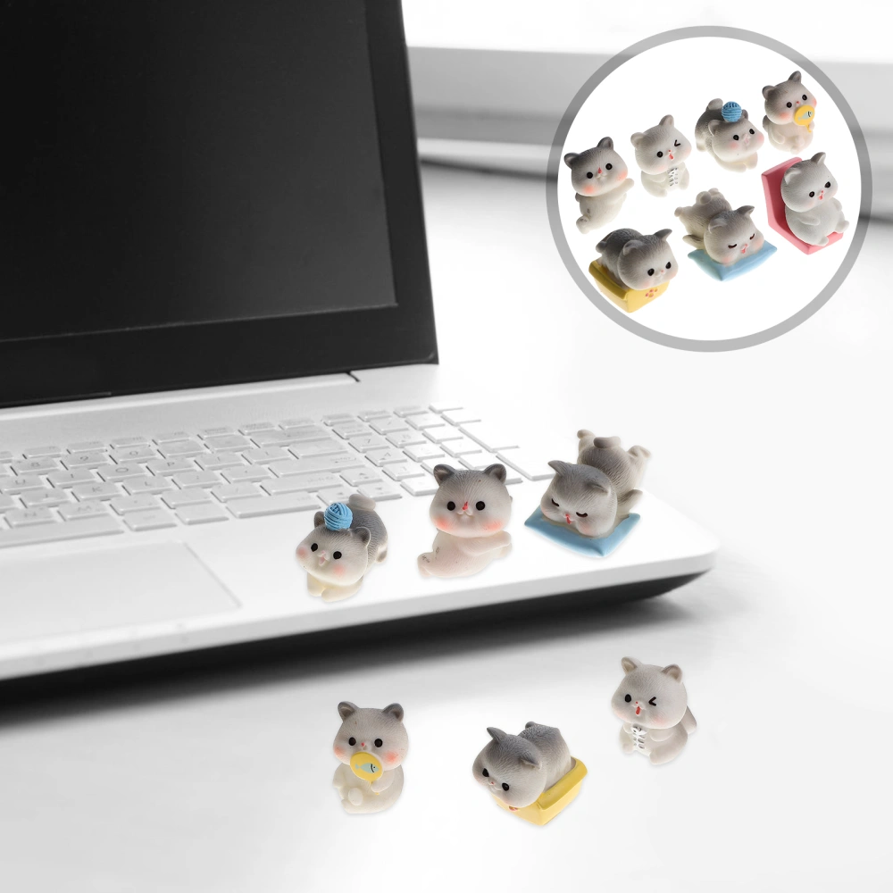 8pcs Resin Cat Figurines Small Cat Statues Home Decoration Resin Collection Gifts