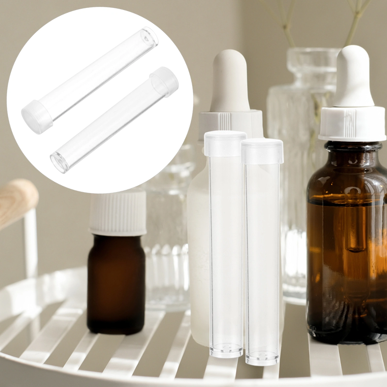 100pcs Clear Test Tubes Scientific Experiments Tubes Party Candy Storage