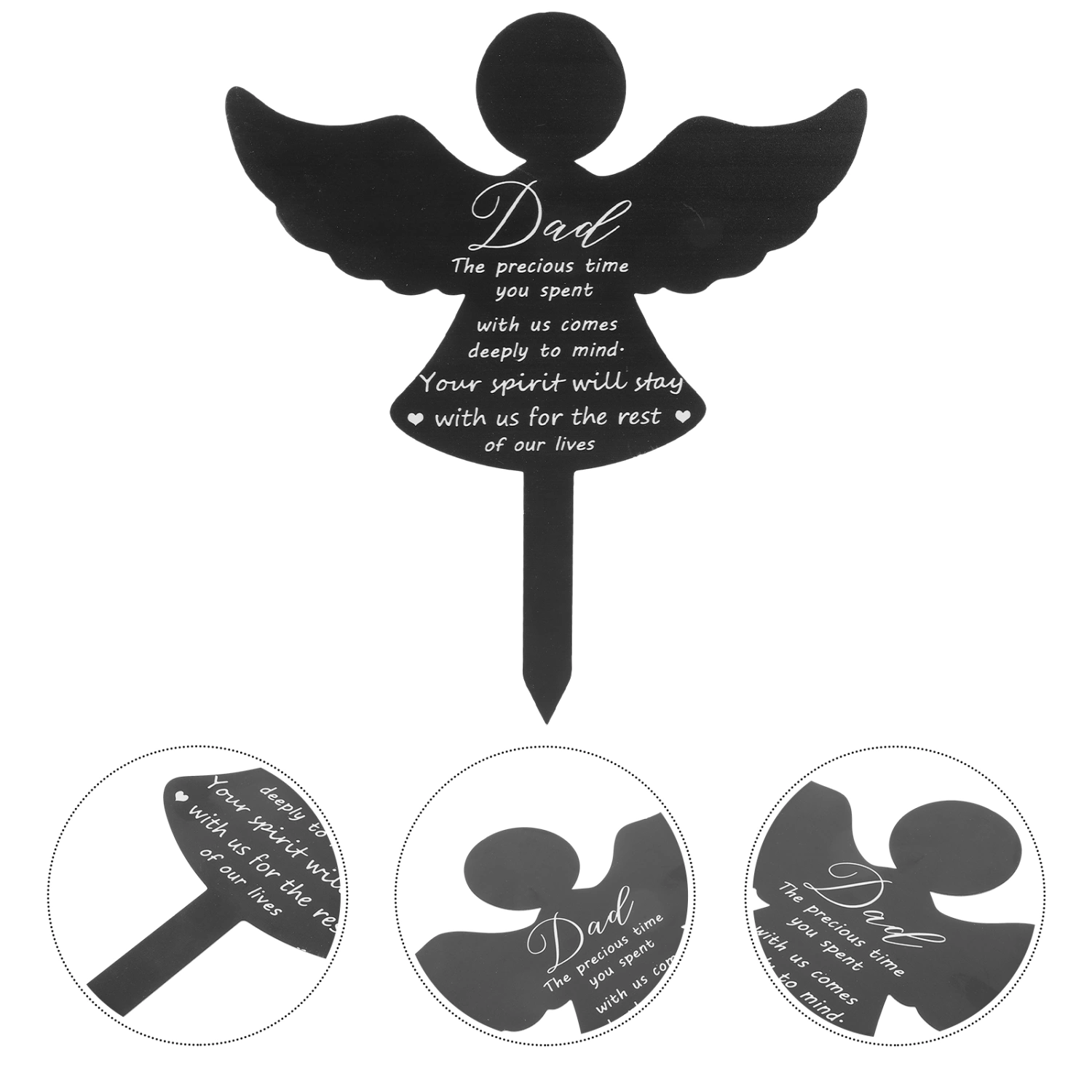Cemetery Angel Stake Acrylic Memorial Stake Angel Yard Stake Sign Cemetery Decor for Father