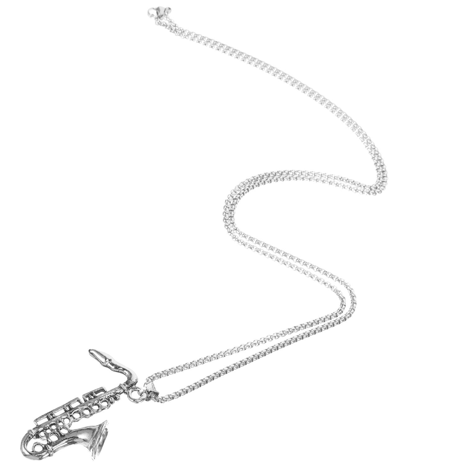 Saxophone Pendant Necklace Stainless Steel Pendant Necklace Charm Necklace for Women