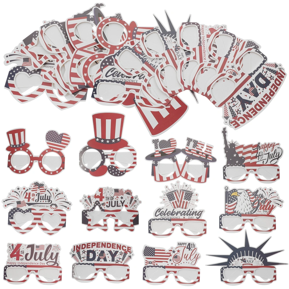 24pcs Patriotic Party Glasses Photo Booth Props Party Favors 4th of July Glasses