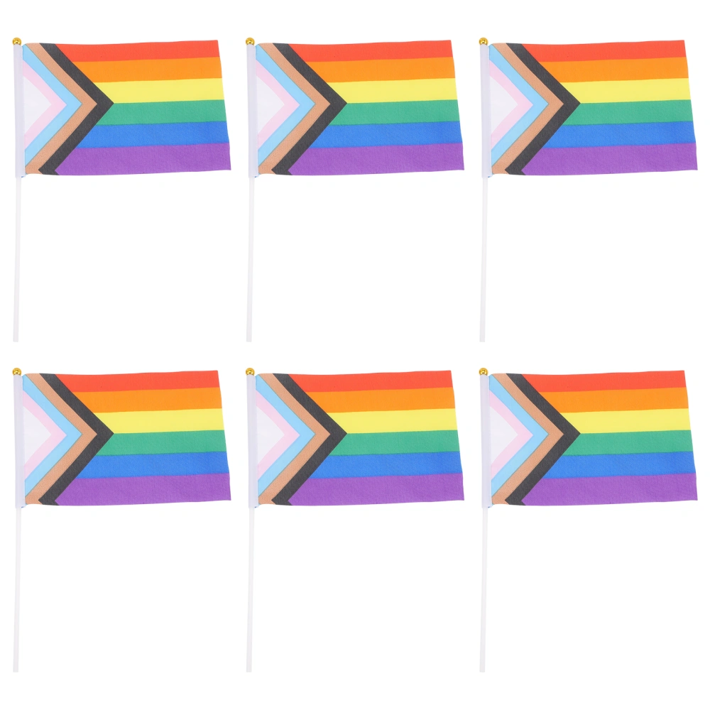 100Pcs Handheld Progress Pride Flags Small Pride Flag Decorations Pride Accessories