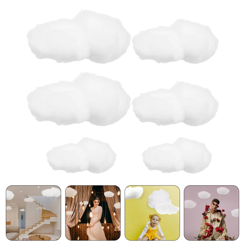 6pcs Simulated Cloud Model Kids Room Kindergarten Layout Cloud Prop Fake Cloud Pendant