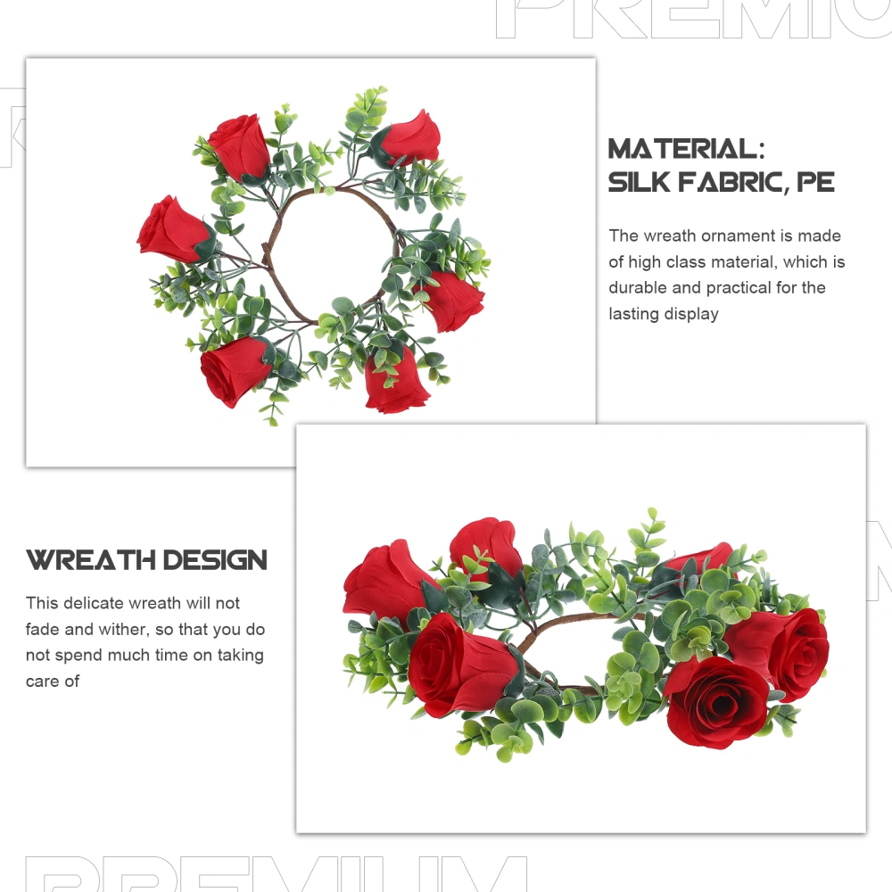 Artificial Rose Wreath Small Wreath Candle Ring Wreath Door Hanging Wreath