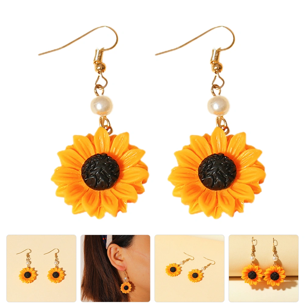1 Pair Womens Earrings Sunflower Earrings Dainty Hook Earrings Flower Earring for Teen Girls