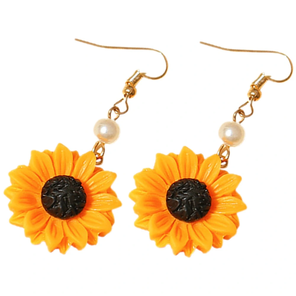 1 Pair Womens Earrings Sunflower Earrings Dainty Hook Earrings Flower Earring for Teen Girls