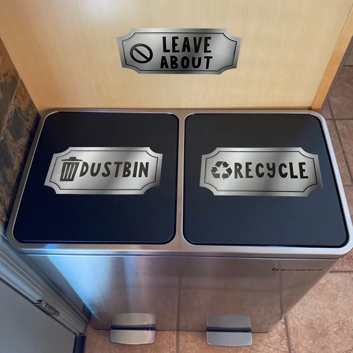 1 Sheet Dustbin Stickers Trash Can Symbol Trash Can Sticker Adhesive Labels