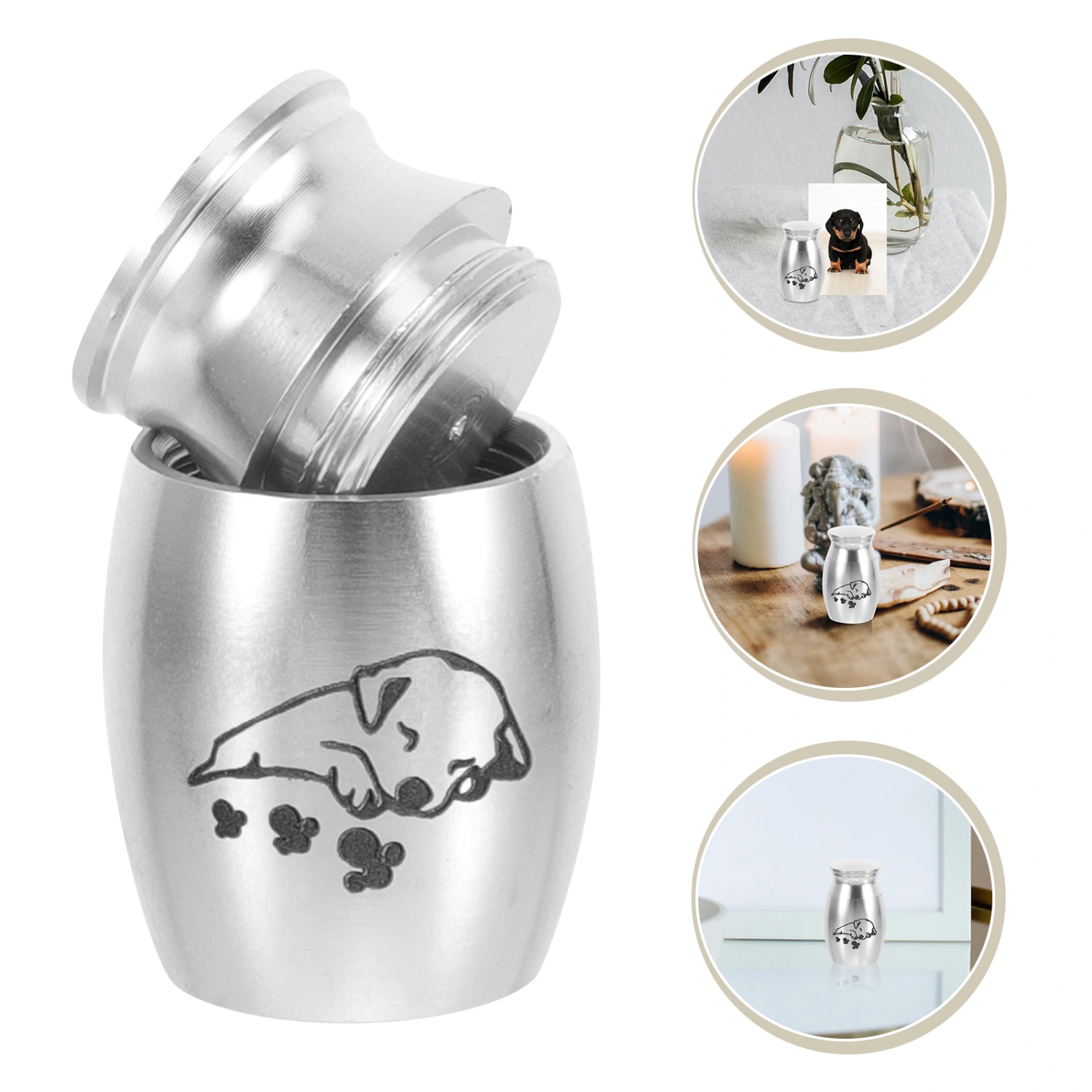 Metal Pet Urn Metal Memorial Pet Cremation Urn for Dog Cat Ashes Funeral Keepsake Urn