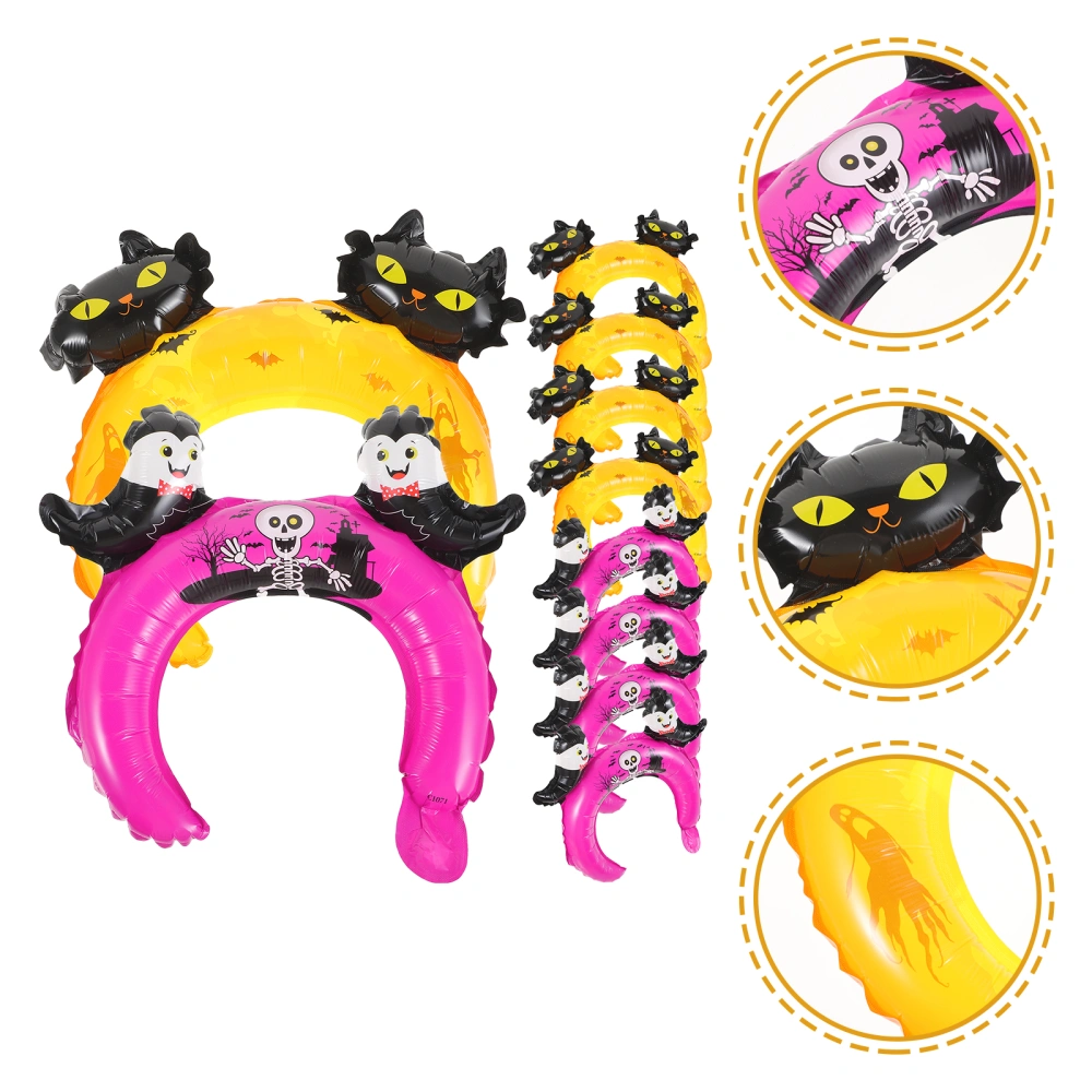 20pcs Halloween Headbands Cartoon Inflatable Balloon Hair Hoops Party Favors