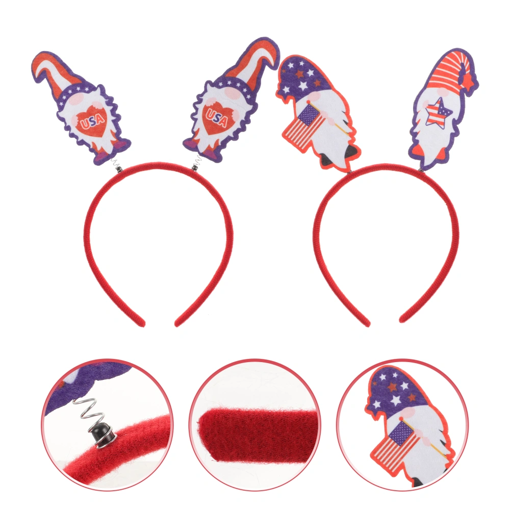 2pcs Boppers Headwear 4th Of July Headbands Fourth Of July Accessories Patriotic Headbands