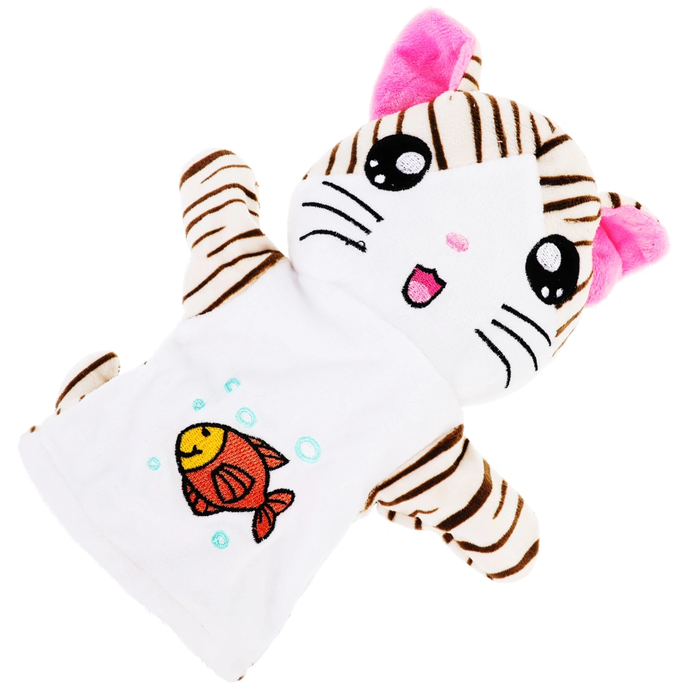 Cartoon Cat Hand Puppet Portable Plush Animal Doll Toy Parent-kid Interactive Hand Puppet