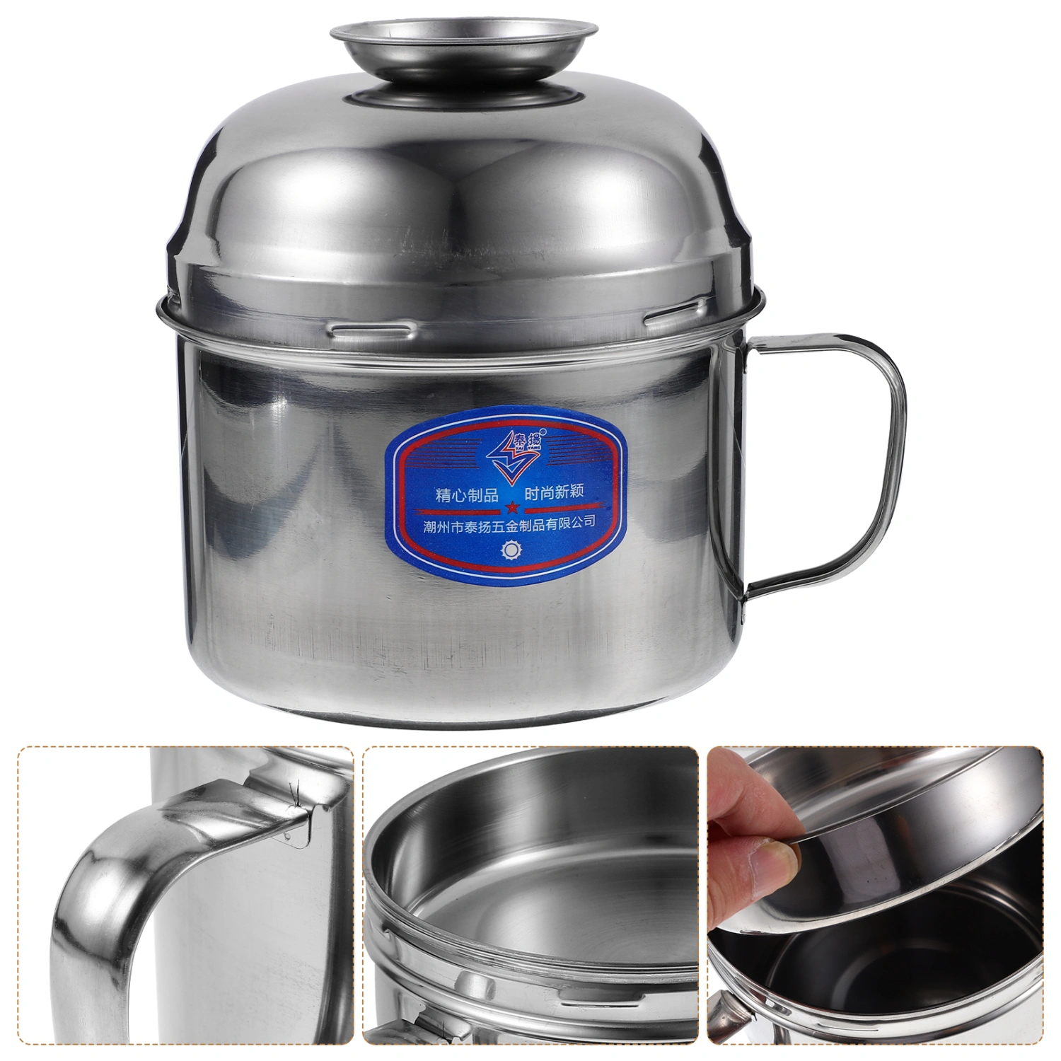 Stainless Steel Fast Food Bowl Portable Instant Noodle Bowl Large-capacity Lunch Box Bento Box
