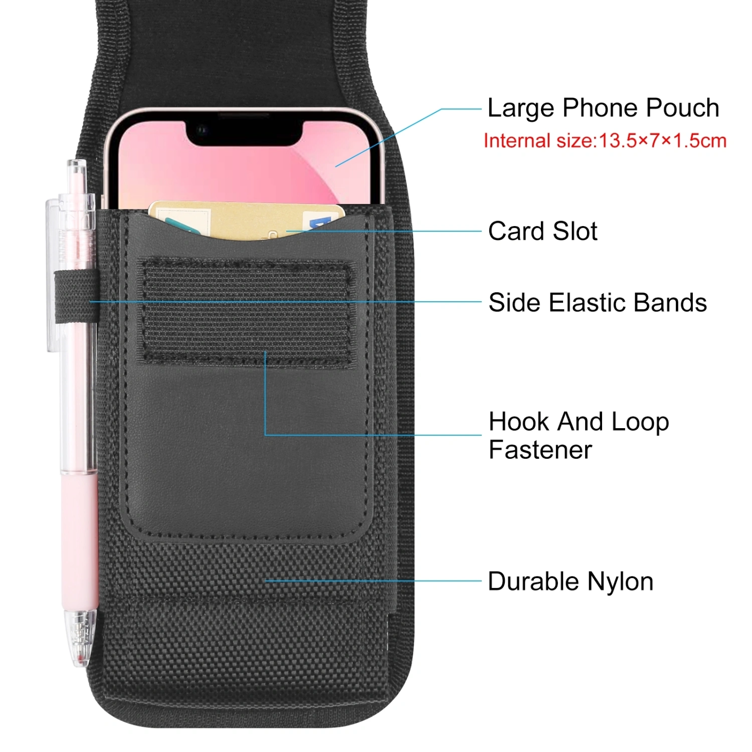 Belt Pouch 4.7 Inch Multi-function Waist Bag Mobile Phone Purse Clip Pouch