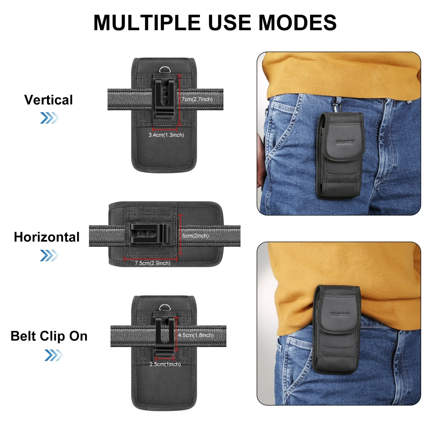 Belt Pouch 4.7 Inch Multi-function Waist Bag Mobile Phone Purse Clip Pouch