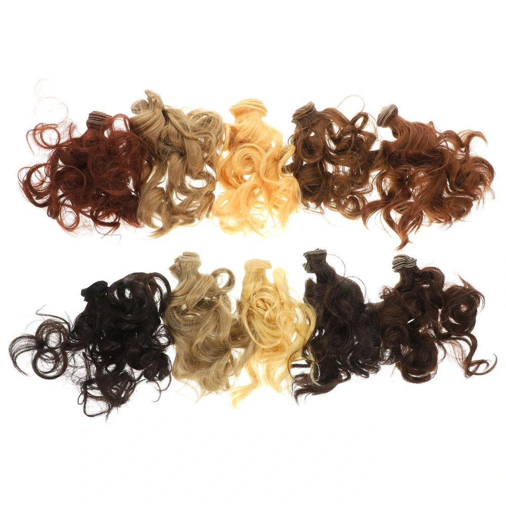 10pcs Doll Hair Wefts Doll Curly Hair Doll Hair Extensions DIY Doll Making Arts Supplies