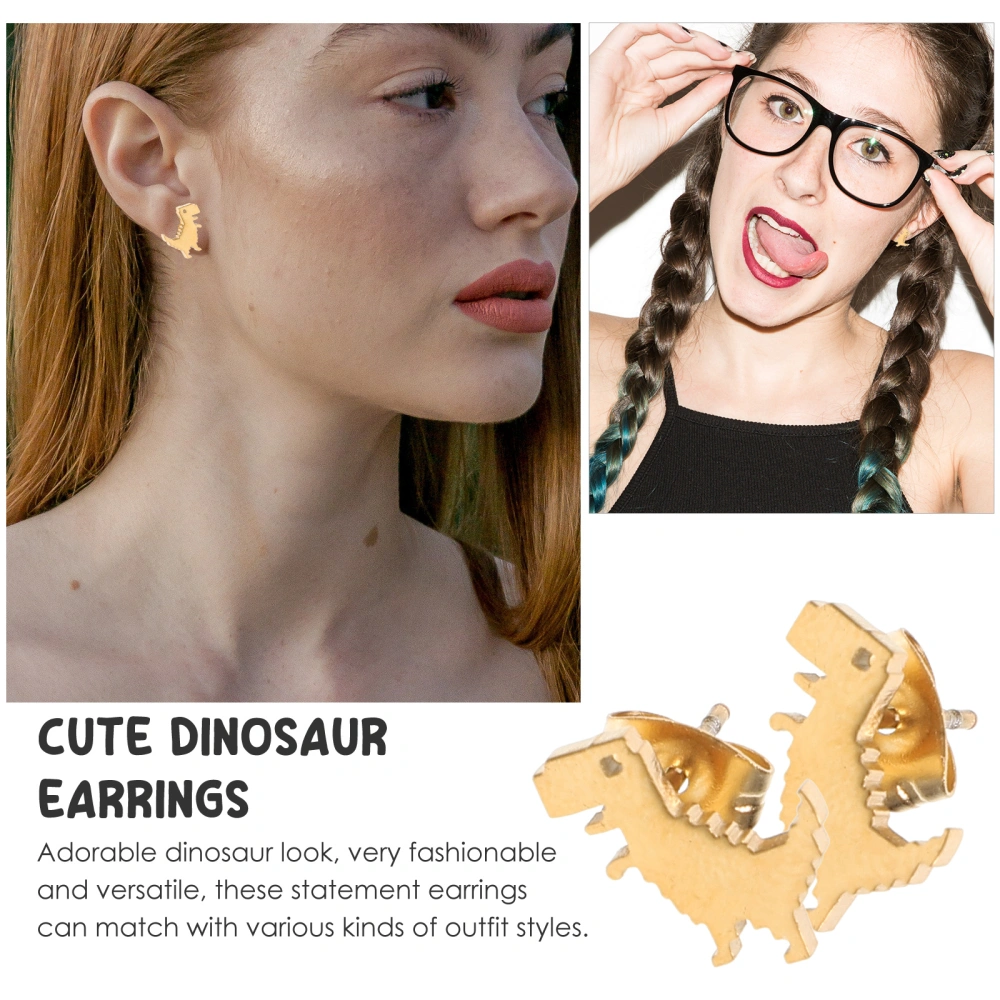 1 Pair Dinosaur Ear Studs Statement Earrings Cute Ear Jewelries for Women Girls