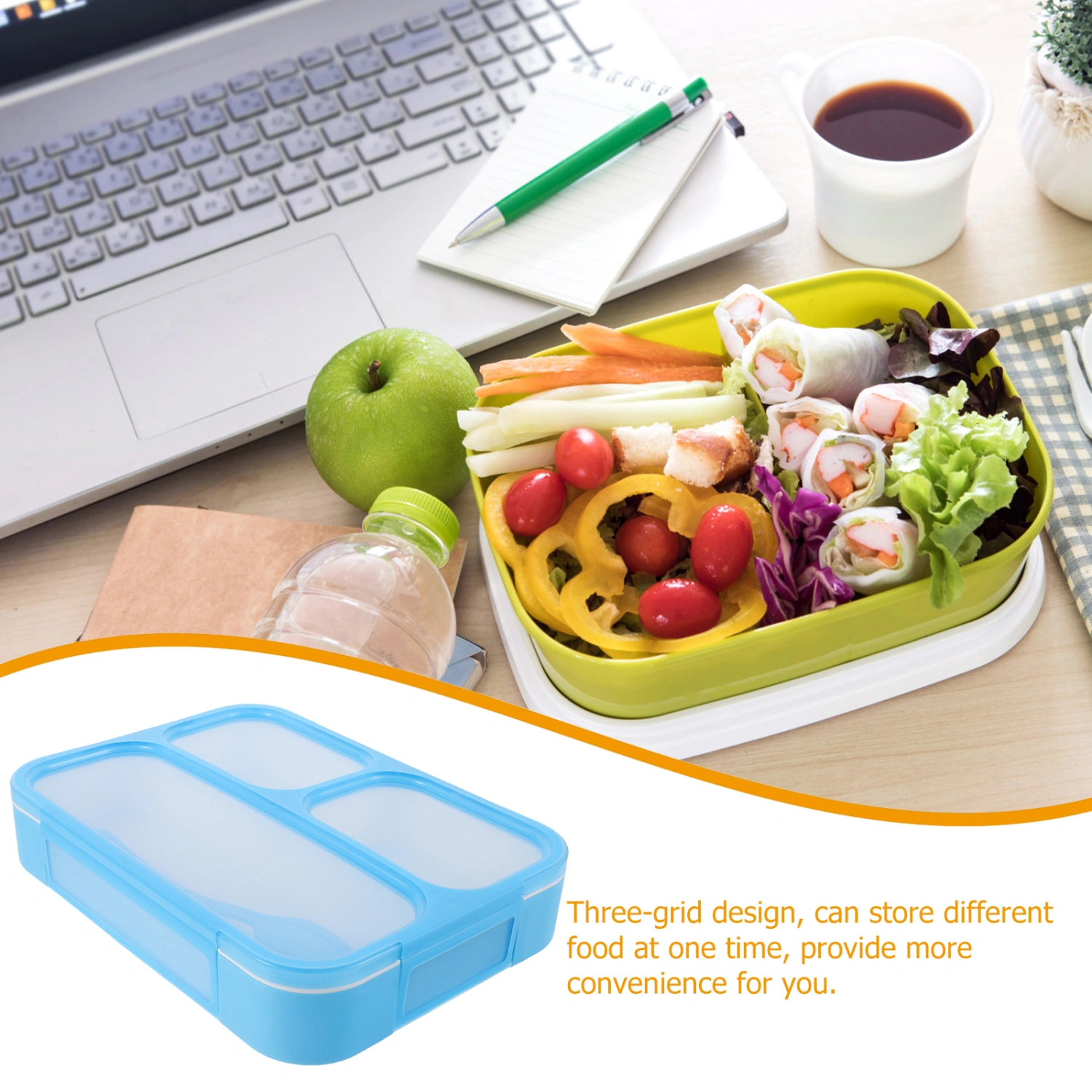 Bento Lunch Box Divided Lunch Case Food Container Reusable Sealed Bento Box