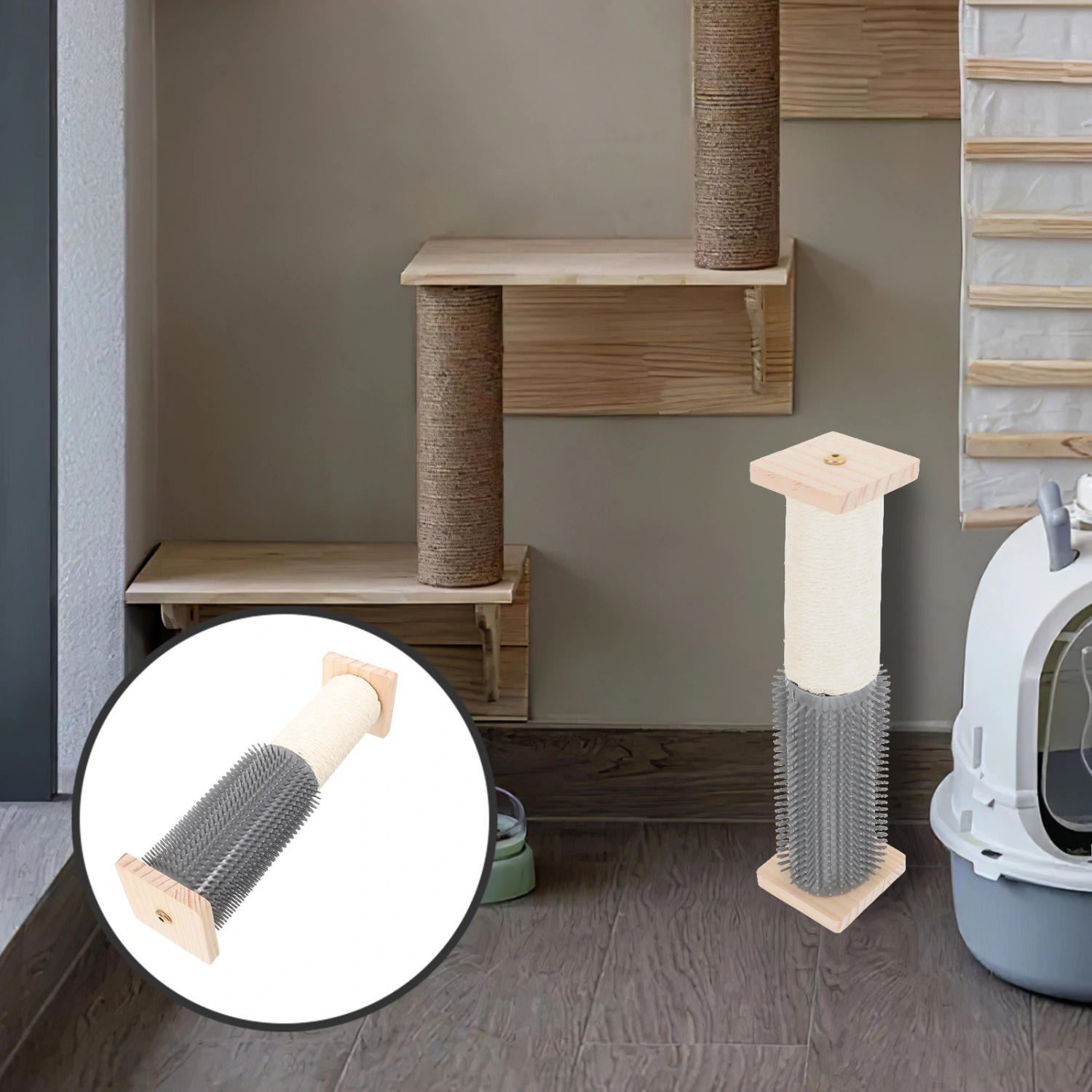 Kitten Scratching Pose Reusable Scratching Post Household Scratching Post Cat Cage Supply