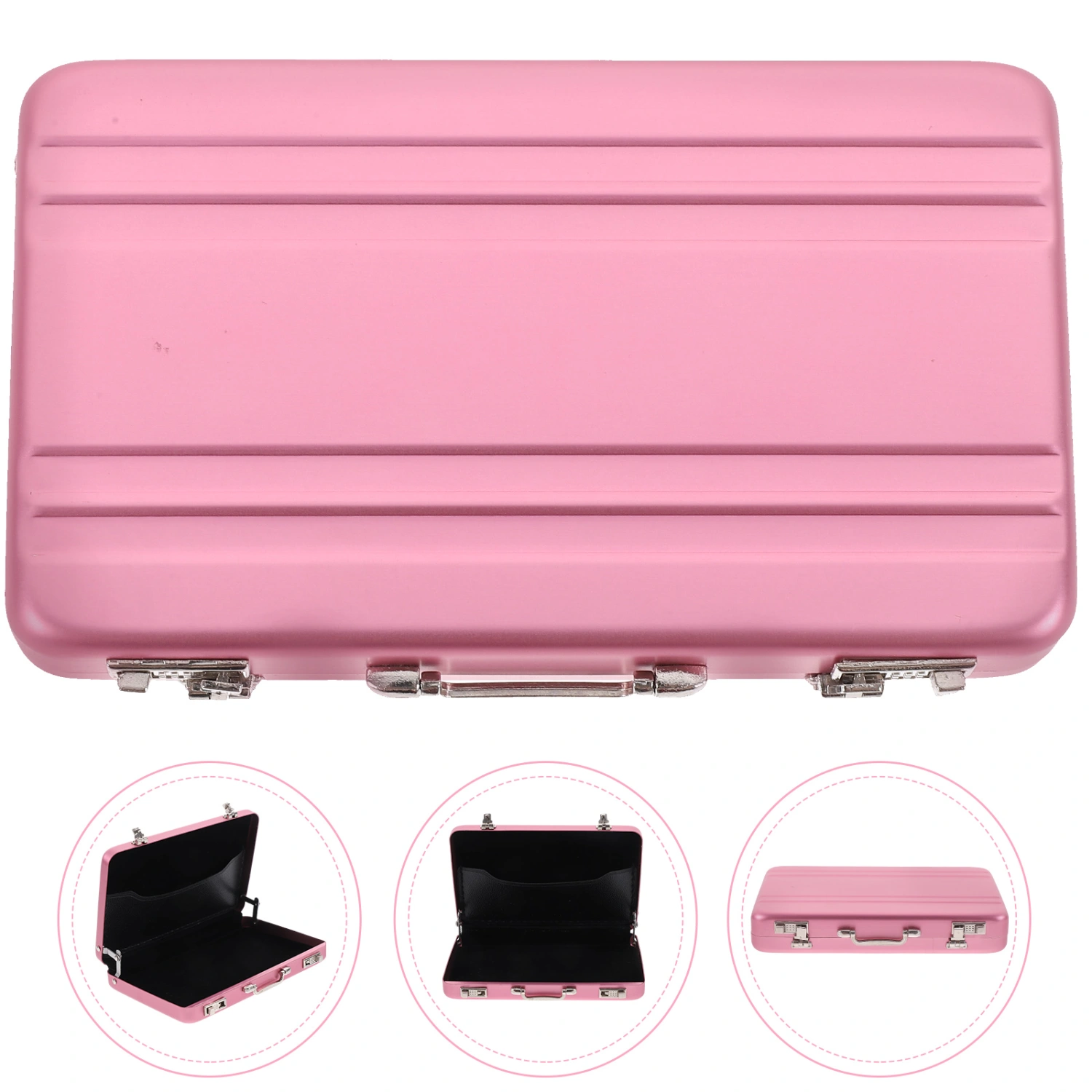 Mini Briefcase Metal Card Case Index Card Container Flash Card Organizer Business Holder Case