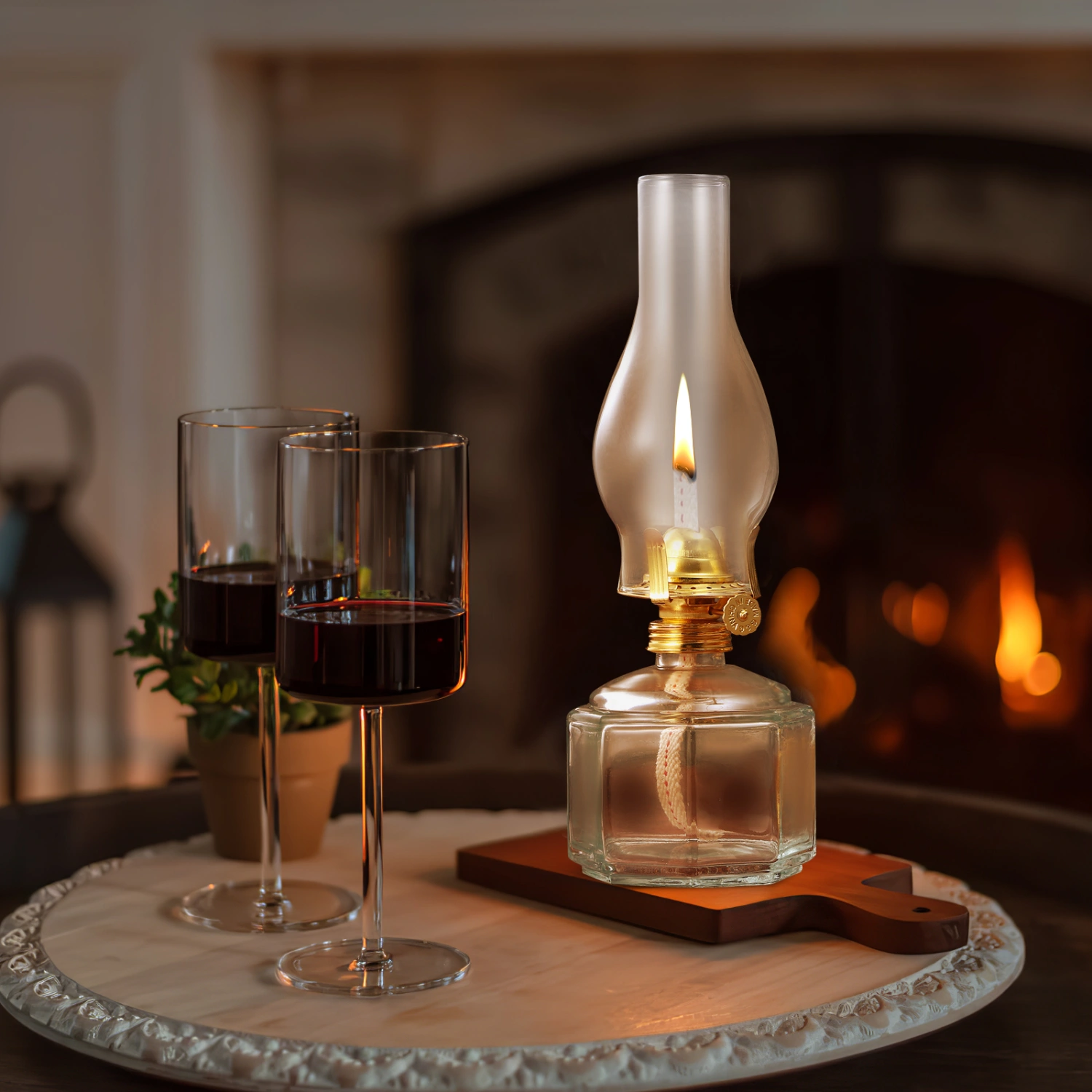 Oil Lamp Glass Kerosene Lamp Decorative Oil Lamp Temple Kerosene Lamp Decoration